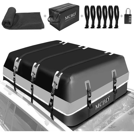 Coffre de Toit étanche à 21 Pieds cubes/594L - pour Bagages de Toit - Portable - Convient pour Tous Les véhicules, SUV avec/sans Rails - avec 10 Sangles renforcées et 6 Crochets de Porte appropriés (1/5)