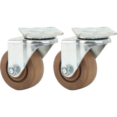 Lot de 2 roulettes pivotantes en nylon 75 mm, résistantes à la chaleur et à l'usure, pour chariot robuste. (1/5)