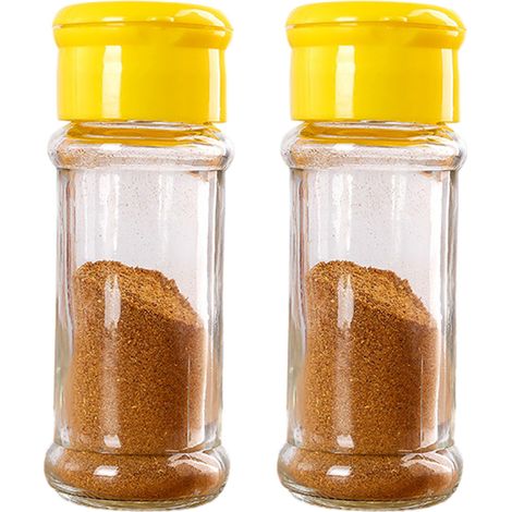 Pot À Épices - Verre Transparent 80 Ml - Couvercle Hermétique Avec Embout Saupoudreur - Lot De 2 (1/5)