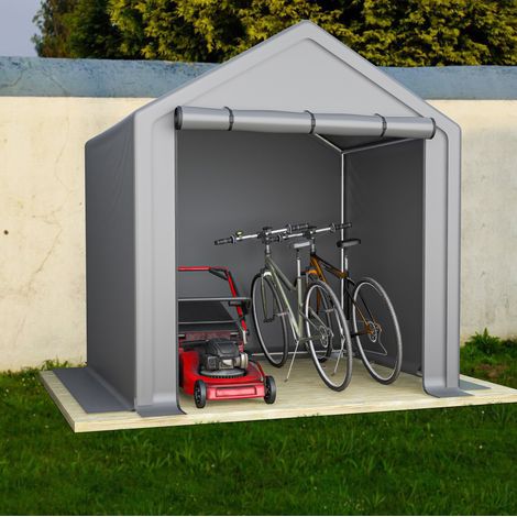 Fahrradgarage 190x170x200 cm dunkelgrau aus Stahl mit Rolltor