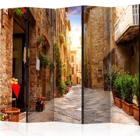 Paravento - Colourful Street in Tuscany II [Room Dividers] - 225x172 (1/4)
