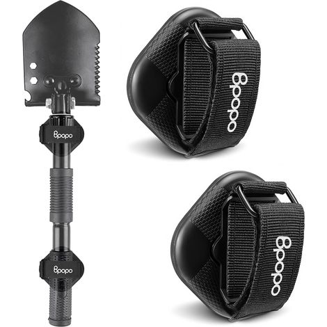 Lot de 2 Crochets magnétiques avec sangle auto-agrippante, crochet pour outils sans perçage, pour pelles, râteaux, bêches et outils à long manche – garage, abri de jardin, camping-car (1/5)