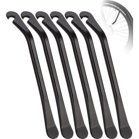 Schwarzer Fahrradreifenheber aus Metall, 120 x 12 mm, Werkzeug zum Entfernen und Reparieren von Reifen (1/5)