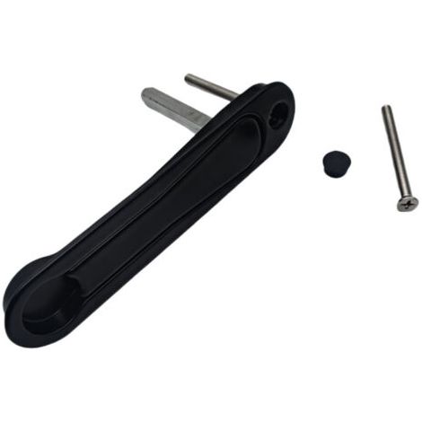 royaluxe-Poignée escamotable pop-up pour porte coulissante, noir, sans fraisage de cuvette obligatoire, trous de vis pré-percés, fixation directe, pour placard et dressing, Carré 7x26mm