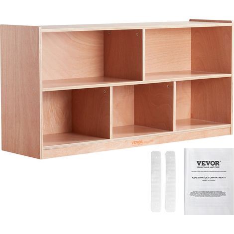 Meuble de Rangement pour Enfants 2 Niveaux, Bibliothèque à 5 Cases, Étagère de Rangement pour Enfants Mobile, Organisateur des Jouets Livres pour Maison Salle de Classe Garderie École Maternelle (1/5)
