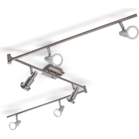 Plafoniera LED con faretti orientabili, include 6 lampadine GU10 da 5W 400Lm, luce calda 3000K lampadario moderno in metallo, lampada da soffitto per cucina o camera da letto 230V IP20 (1/5)