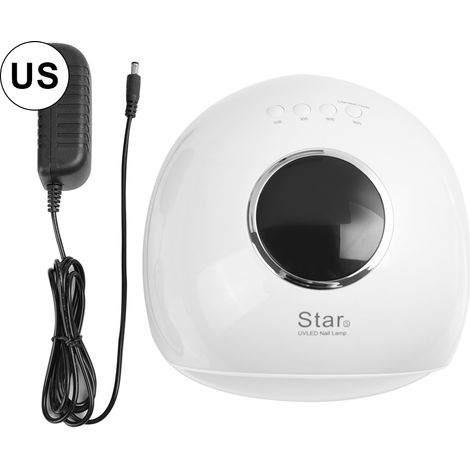 Lampe LED UV 72W pour séchage ongles, vernis semi-permanent, durcisseur intelligent photothérapie gel, outil professionnel blanc, prise US (1/5)