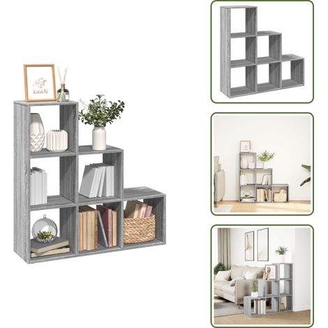 vidaXL Étagère séparatrice de pièce à 3 niveaux sonoma gris 99x29x99cm