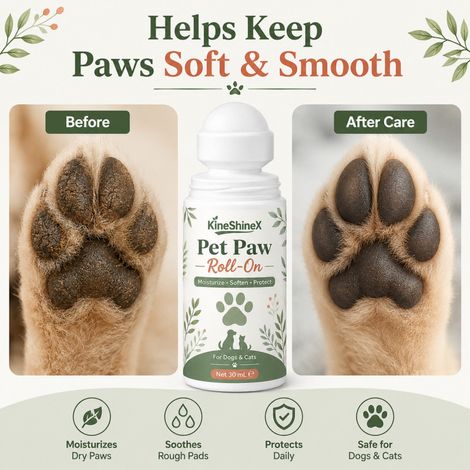 KineShineX Pet Paw Pad Feuchtigkeitsspendender Roll-on für Hunde und Katzen - Feuchtigkeitsspendende und pflegende Creme für trockene und raue Pfoten