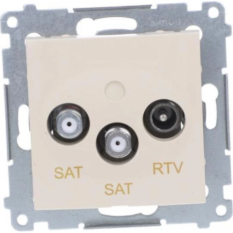 Toma de antena Simon 54 RTV/SAT/SAT, color crema, DASK2.01/41