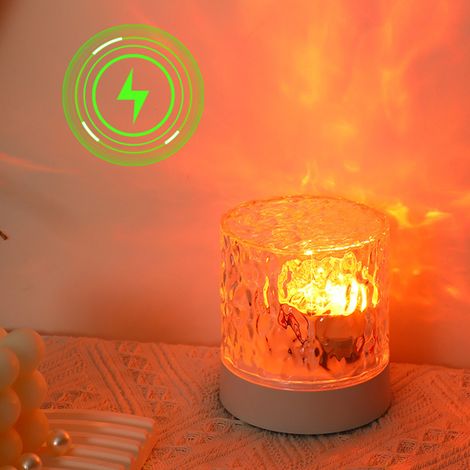 Publication Instagram/Petit Livre Rouge : Veilleuse d'ambiance effet vague d'eau, cadeau créatif pour la chambre, lampe de chevet, lampe flamme, trois couleurs. (1/5)