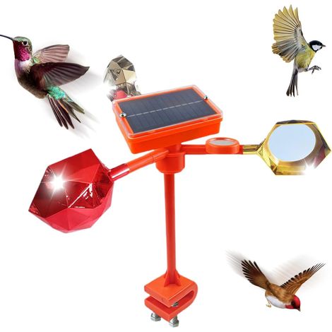 Dispositifs Réflecteurs Anti-Oiseaux,Réflecteurs Effaroucheurs avec Alarme Sonore Réglable - Extérieur Résistant Intempéries pour Pigeons Pics Moineaux sur Pelouse Toit Terrasse (1/5)