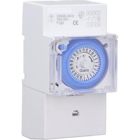 Minuteur électronique programmable étanche 24 heures, adapté à une utilisation domestique, en cuisine, à l'intérieur comme à l'extérieur. (1/5)