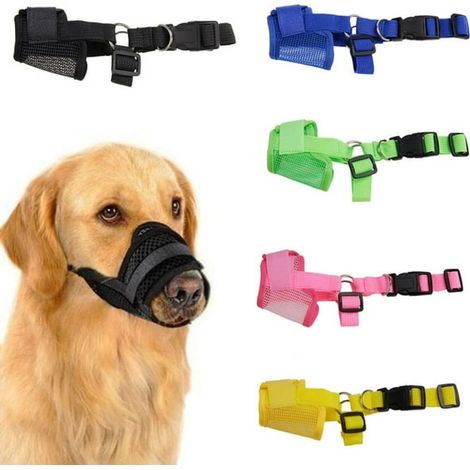Bozal ajustable de nailon para perros, diseño de ajuste rápido, cómodo, para razas pequeñas y grandes. (1/5)