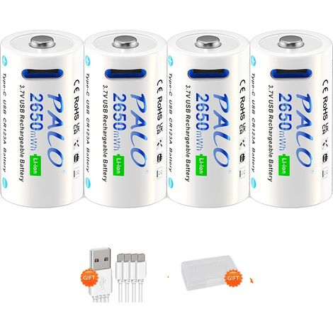Batteries Li-ion Rechargeables, Capacité 2650mWh, Pack de 4, 4PCS Batterie (1/2)