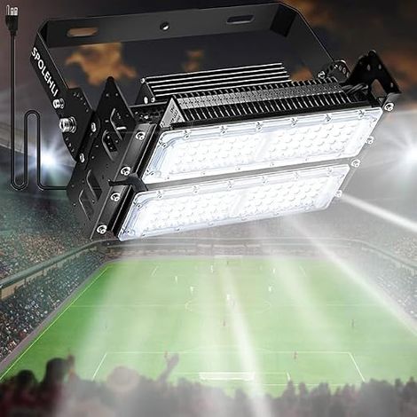 Projecteur de stade LED 100W 13000lm 6500K Stadium Flood Light IP66 étanche AC100-265V pour stade, aire de jeux, quai, place, éclairage de zone extérieure (1/5)