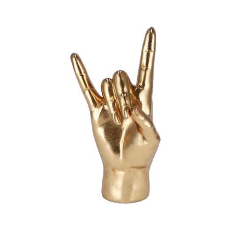 Scultura Decorazione Casa in Resina Mano Rock Oro 12,5 x 10 x 25 cm (1/2)
