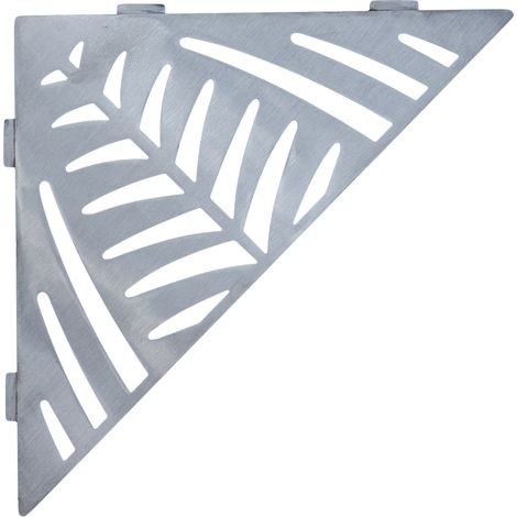 Estante de ducha de acero inoxidable 20,4 x 20,4 cm x 2 mm - Triangular diseño Jungle - fijación sin taladrar (1/5)