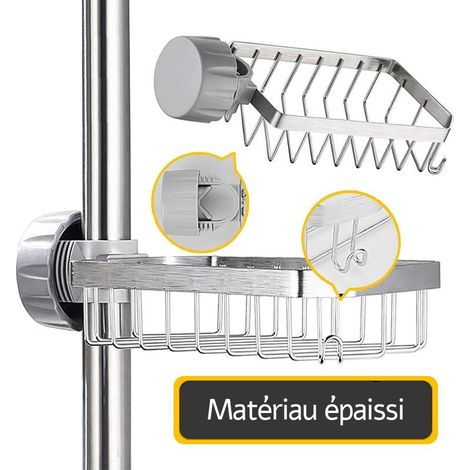 Soap dish for shower shelf, shampoo holder for shower without drilling, for 20-32mm rod (1/5)