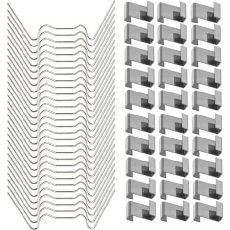 120 Pcs Clips de fixation pour vitre de verre à effet de serre en acier inoxydable (avec 60 clips de fil W pour vitrage en serre et 60 clips de chevauchement en Z pour vitrage de serre) (1/5)