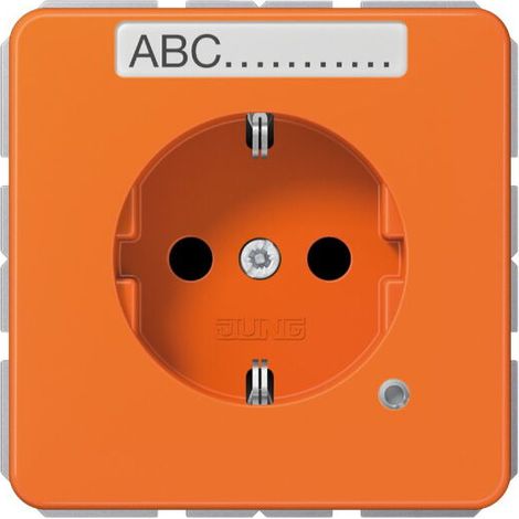 Jung SCHUKO Steckdose, 16 A 250 V , ohne Krallen, mit Funktionsanzeige, mit Schriftfeld, SAFETY+, Thermoplast, Ser CD1520BFNAKOO
