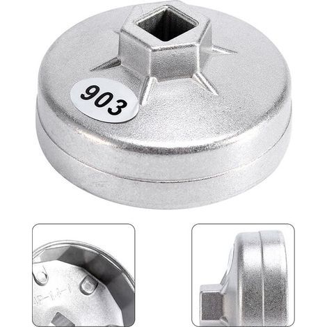 74mm 14 Flte En Aluminium Filtre Huile Clé Socket Remover Outil 903 Couleur Argent pour BMW Audi Benz (1/5)