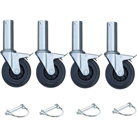 Roues d’échafaudage - MESO - Caoutchouc - Lot de 4 - 125mm - 120kg