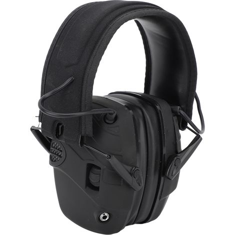 Casque antibruit électronique en ABS pour le tir en extérieur, idéal pour la chasse et l'entraînement (noir). (1/5)