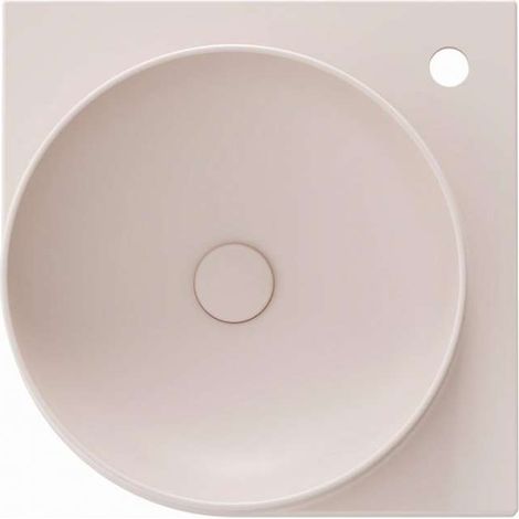 Ravak Yard - Lavabo de esquina, 45x45 cm, sin rebosadero, orificio para grifo, Alabaster Pink XJX0G245000 (1/5)