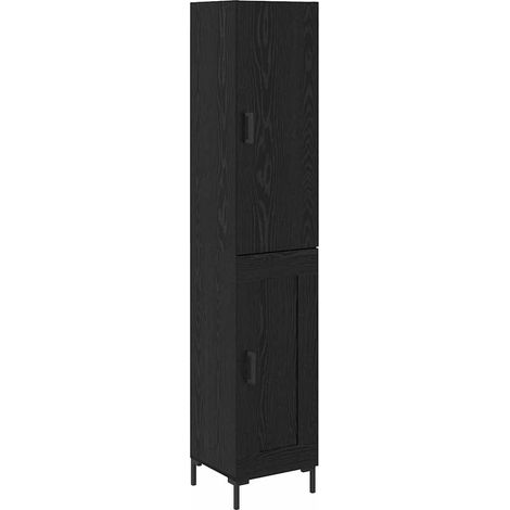 Maison Exclusive - Credenza Rovere Nero 34,5 x 34 x 180 cm Legno multistrato