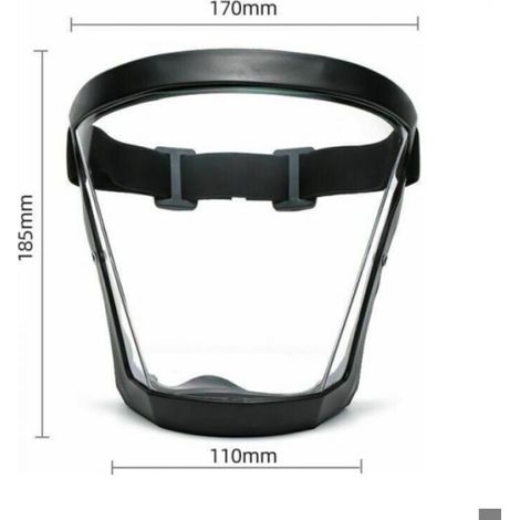 Ecran Facial - Anti-buée - Protection Intégrale Visage - Transparent - Noir - 1 Pièce (1/5)