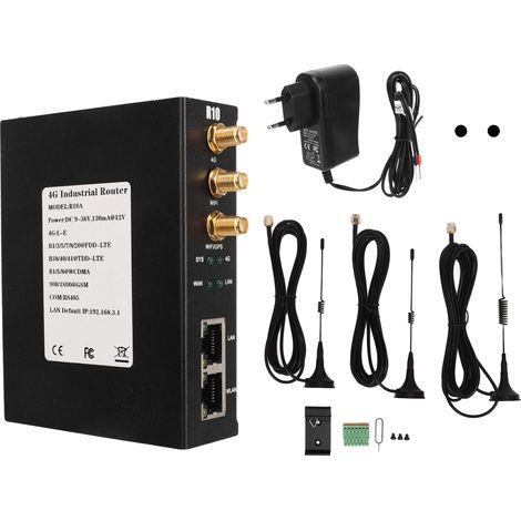 Routeur industriel 4G vers WiFi, antenne externe GSM GPRS 3G 4G VPN, AC100-240V, prise UE, 485 vers WiFi (1/5)