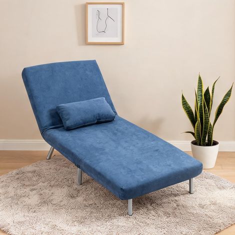 Fauteuil relax coloris bleu en métal 80 x 75 x 83 cm (1/5)
