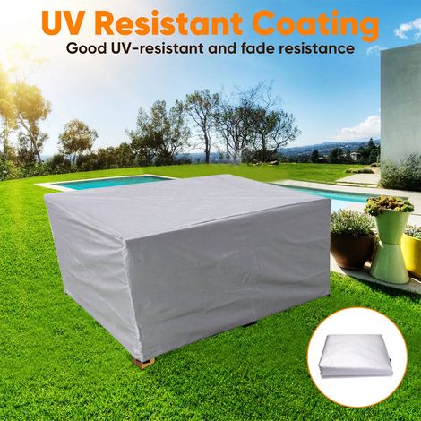 Housse argentée pour table de patio, housse de coffre de jardin Oxford 210D, housse de table d'extérieur, housse de mobilier imperméable pour canapé, table basse et chaises (1/5)