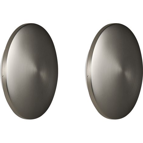 Conjunto de 2 lámparas LED de pared exterior redondas iluminación moderna de aluminio plateado Buckie (1/5)