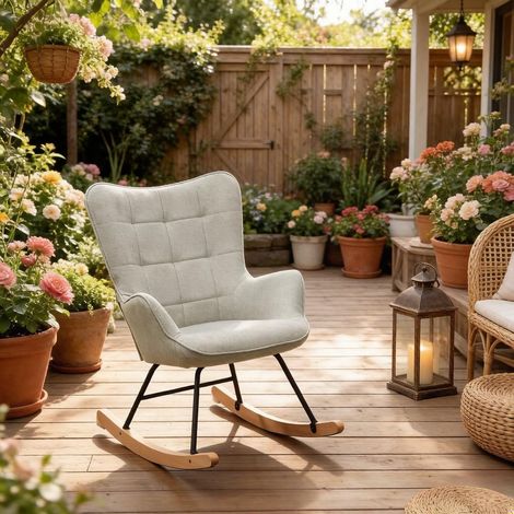 Fauteuil de relaxation ergonomique à bascule, fauteuil TV et lecture avec dossier haut, fauteuil lounge d'appoint (fauteuil TV uniquement)