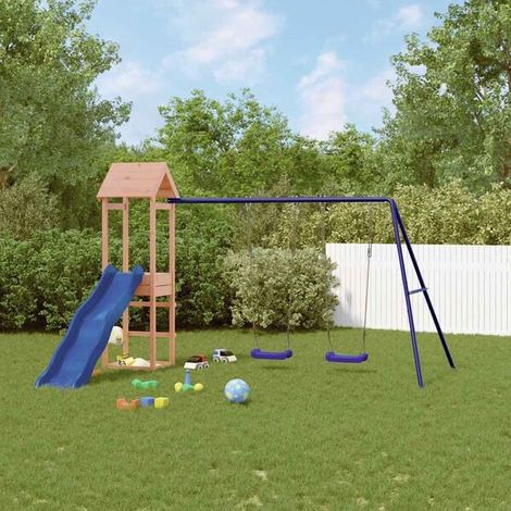 Balançoire enfant : Ensemble de balançoires d'extérieur Multicolore Acier et PE jeu extérieur enfant, aire de jeu jardin, balançoire enfant , pour jardin, usage domestique , enfant 3-8 ans (1/5)