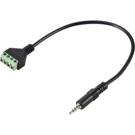 Adaptateur pour câble d'enceinte à bornes à vis 3,5 mm, convertisseur symétrique TRRS stéréo 4 conducteurs vers AV à bornes à vis 4 conducteurs (1/5)