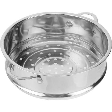Panier vapeur de 16 cm avec poignées pratiques en acier inoxydable, idéal pour la cuisson des petits pains à la vapeur, pour la maison et les restaurants (argenté)-23.00X16.00X6.00CM-Silver (1/4)