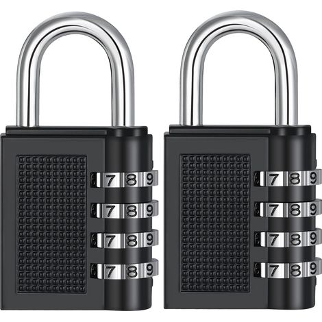 Cadenas à combinaison - Cadenas à combinaison à 4 chiffres pour salle de sport, sports, école, casiers d'employés, extérieur, clôture, moraillon et rangement
