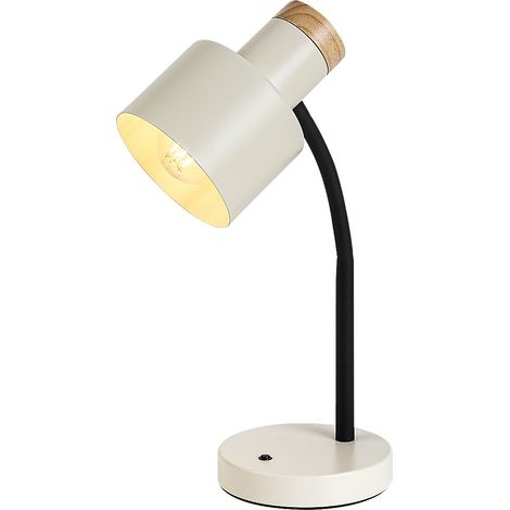 Lampe de bureau Pastro noire et blanc ivoire en métal et bois E27 20W Rabalux (1/5)