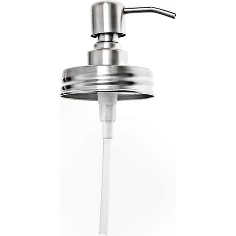 Bouchon Distributeur de Savon pour Bocaux Mason en Acier Inoxydable Robuste, Anti-Rouille, Pompe Fiable pour Pots à Large Goulot de 16 oz (1/5)