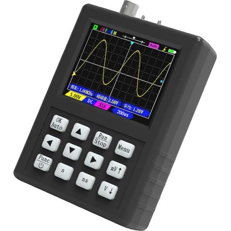 DSO1C81 Oscilloscope Numérique Portable de 2,8 Pouces, Bande Passante de 80M, Générateur de Signal de 250M, Oscillomètre 2 en 1 (1/5)