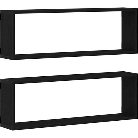 Maison Exclusive - Scaffali da parete 2 pcs Rovere Nero 80 x 15 x 26 cm