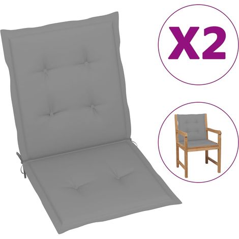 FIMEI Coussins de chaise de jardin 2 pcs Gris 100 x 50 x 3 cm (1/5)