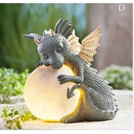 Décoration de statue de résine faite à la main de statue de jardin de dragon de méditation