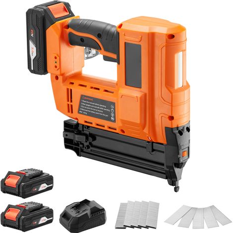 Mophorn Chiodatrice Brad a Batteria, Calibro 18, Sparachiodi Elettrica da 20 V, con 500 Chiodi, 500 Graffette, 2 Batterie agli Ioni di Litio, Caricabatterie, ideale per Lavorazione del Legno (1/5)