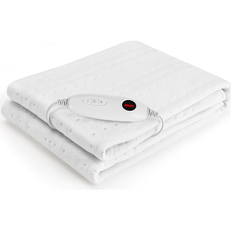 TLGREEN Wärmeunterbett 100W mit 8 Hour Abschaltautomatik, 150 x 80 cm, 6 Temperatursstufen, Abnehmbarem Controller, Maschinenwaschbar Wärmebettunterlage, Matratzenheizung für Einzelbetten Geeignet (1/5)