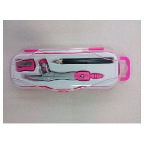 Bussola scolastica PC-102, penna rosa