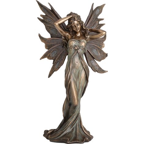 Signes Grimalt Figura Mitológica Figuras  Figura Hada Mano Cabeza Bronce Dorado 10x13x25cm 31336